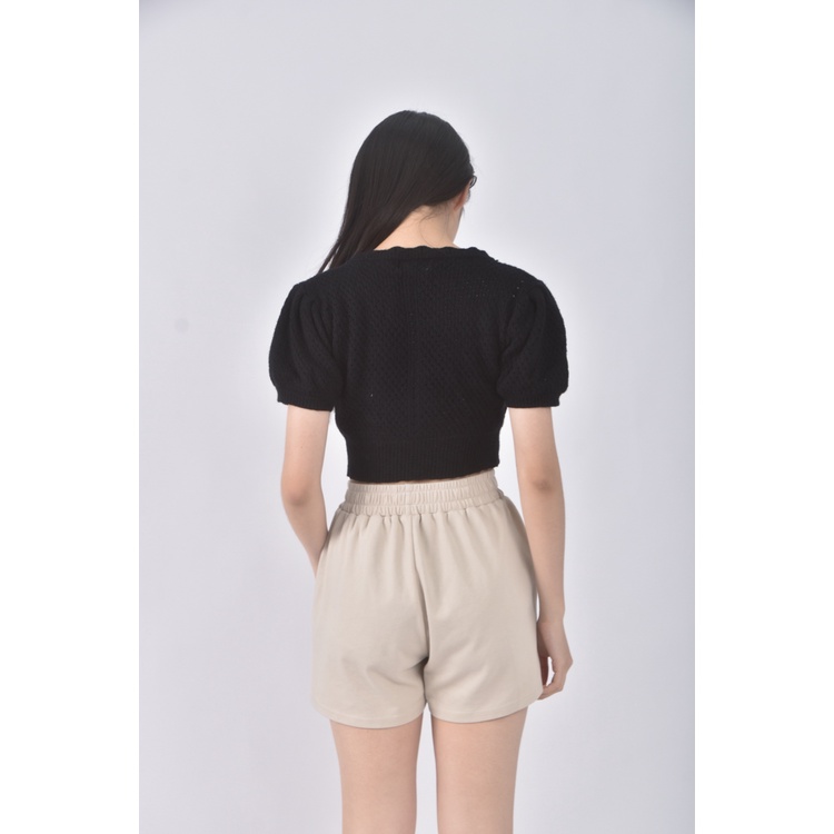 (S) anirek質感黑色短袖上衣二手衣, , large