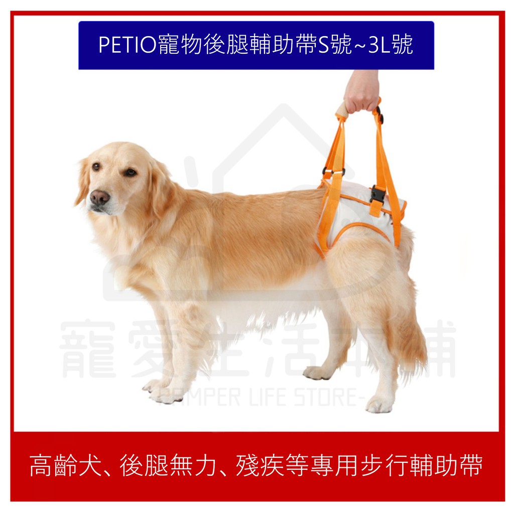 【寵愛生活本舖】PETIO寵物後腳殘疾輔助帶 S~3L 步行輔助帶 派地奧, , large