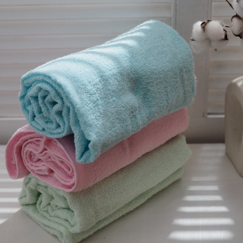 [Kaimei Cotton] 3-pack Random Excellence MIT Taiwan Made 8-ounce Thick Solid Color Pure Cotton Absorbent Large Bath Towel, , large