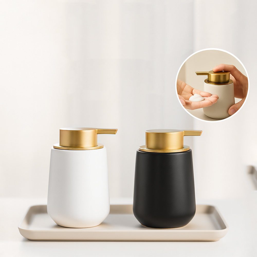 【上手家居】陶瓷分裝瓶 薄霧白(按壓瓶/乳液分裝瓶/按壓分裝瓶/乳液瓶), , large