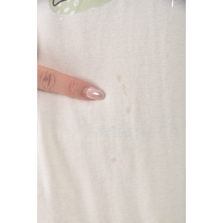 (M) 8 e質感棉質圓領杏色短袖上衣二手衣, , large