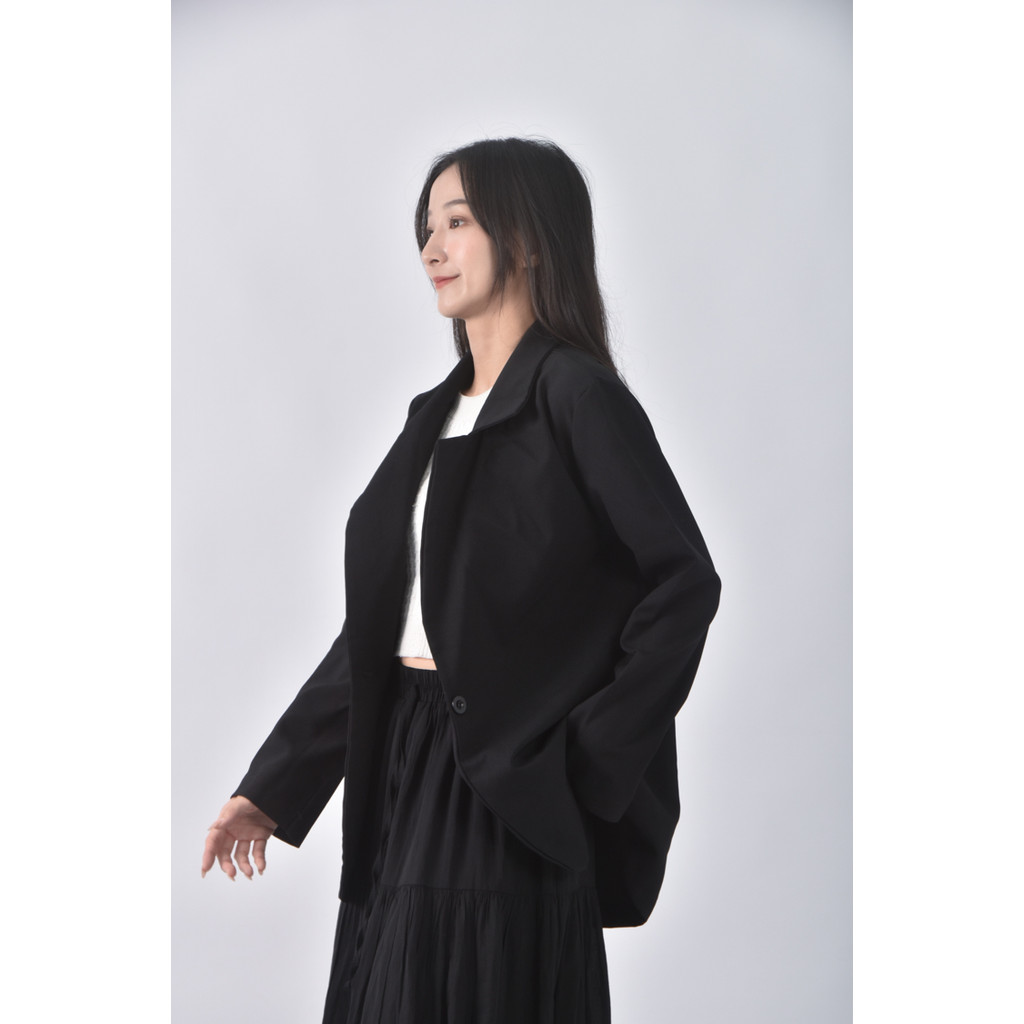 (M) sister西裝翻領黑色外套二手衣, , large
