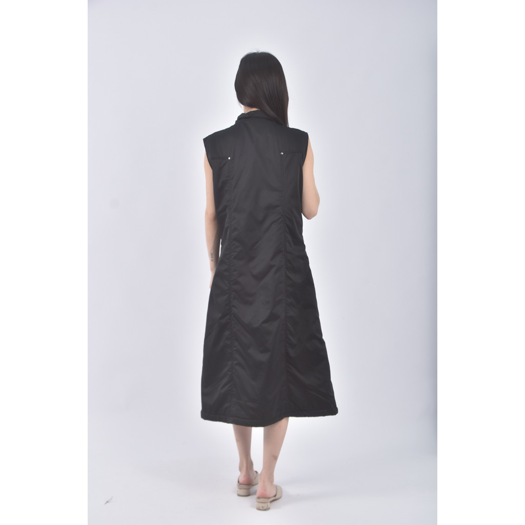 (L) many cash質感無袖黑色洋裝二手衣, , large