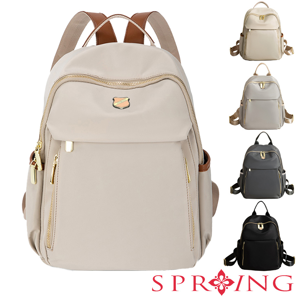 SPRING-簡約尼龍後背包時尚商務通勤後背包旅行後背包-多色, , large