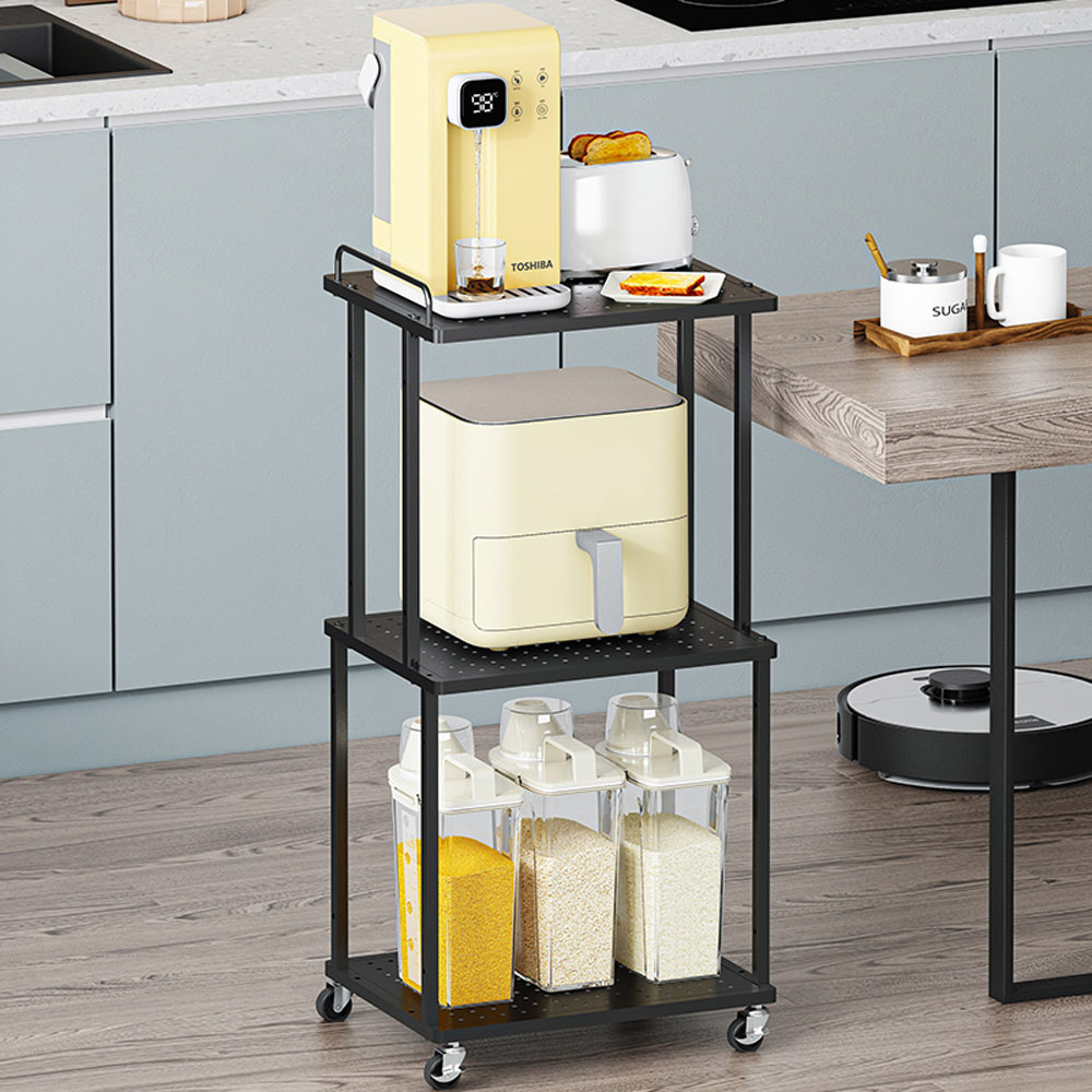 【AOTTO】多功能三層附輪廚房電器置物架(KC-008), , large