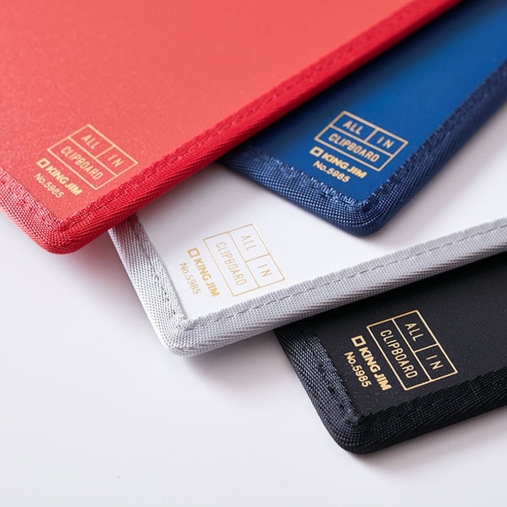 *需預訂【KING JIM】ALL IN CLIPBOARD 口袋收納板夾 黑色/藍色/紅色/白色 (5985-BK)紅, , large