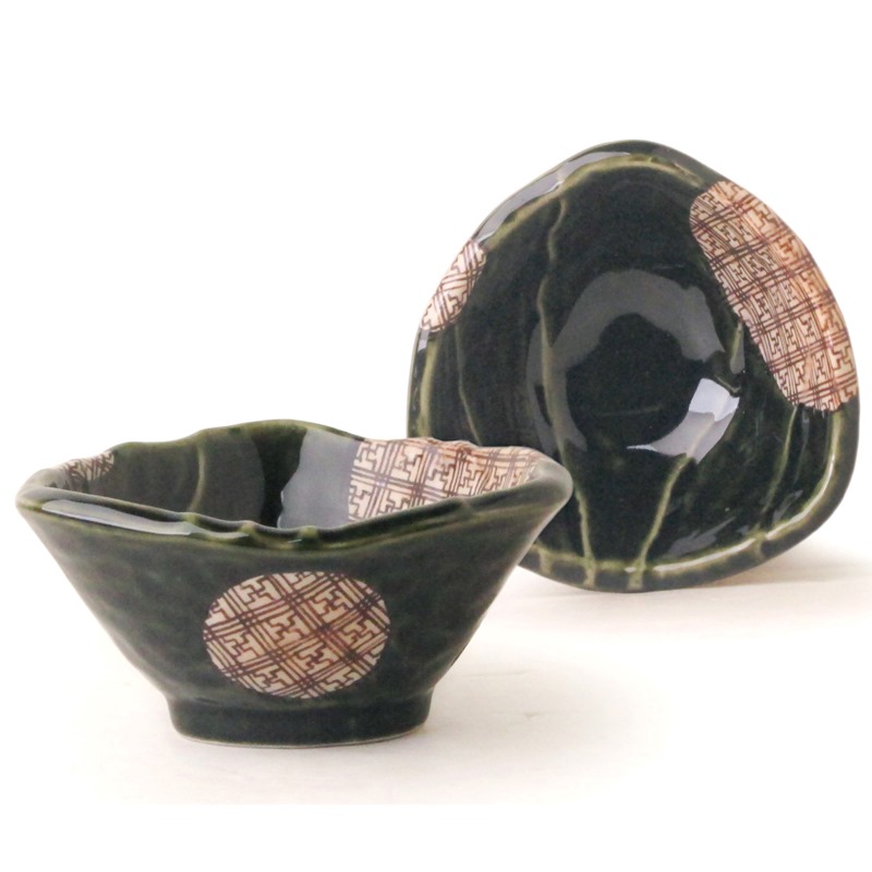 [豐名日本餐具] 4.0"三角缽 格子織部 / C04DB3-111, , large