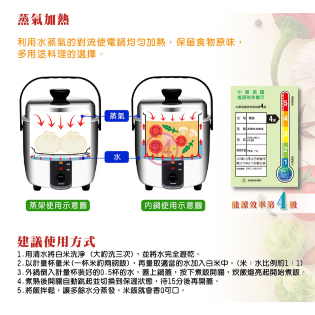 日象 3人份全不鏽鋼養生電鍋 ZOER-9030S, , large
