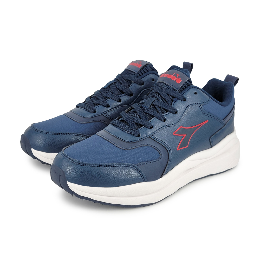 DIADORA迪亞多那 防潑水復古運動鞋 男運動鞋 男鞋 時尚 反光 寬楦 高腳背 輕量 吸震 減壓 彈力棉鞋墊 藍 灰, , large