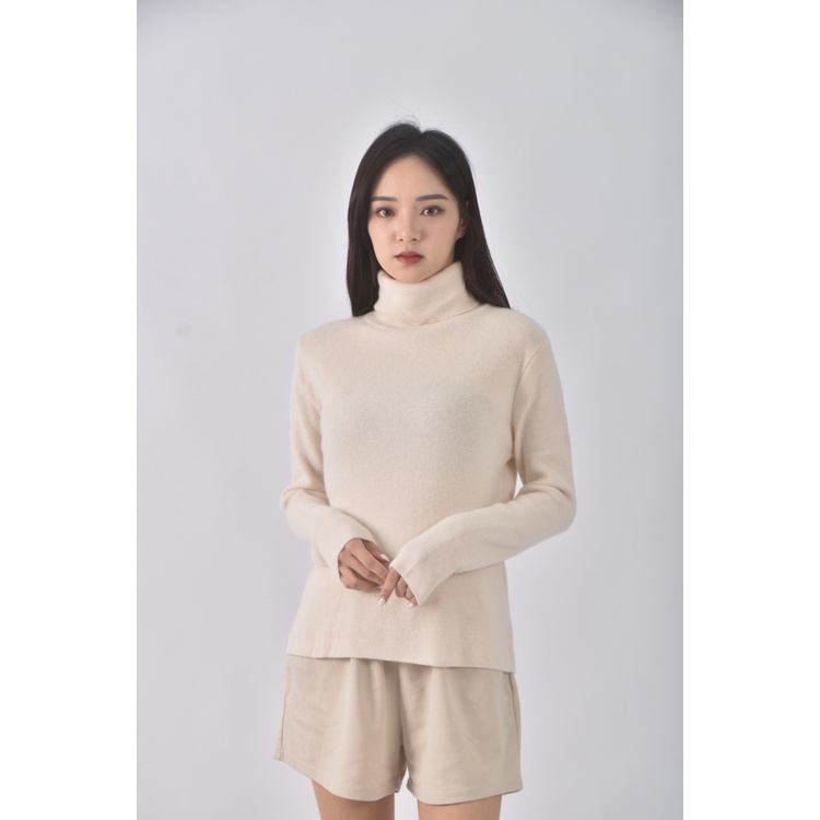 (M) i hour質感高領杏色長袖上衣二手衣, , large