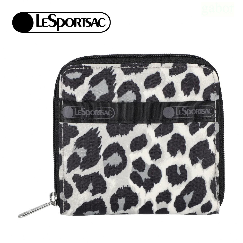 Lesportsac Compact Zip Wallet 極簡輕薄錢包 送禮-柔影豹紋, , large