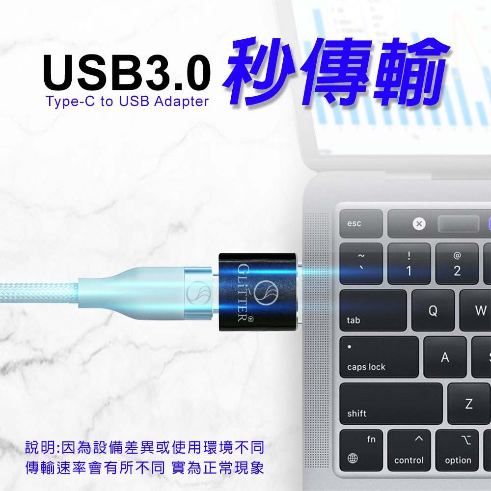 GliTTER GT-2589 TYPE-C轉USB轉接頭 高速傳輸 穩定快充, , large