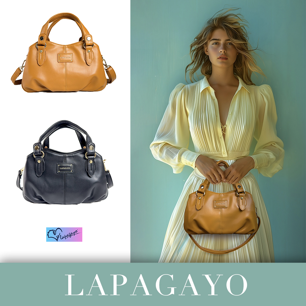 【lapagayo】高級訂製絲柔皮革手提包+手機包(粉色)-PI-06419A-1-09黑色, , large