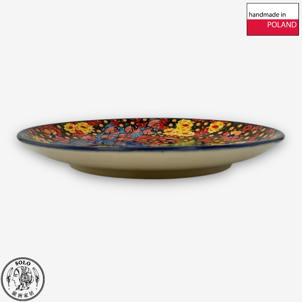 【SOLO Vintage】Cerraf Polish Pottery 19cm Round Plate Where Flowers Bloom Deeply Series Made in Poland, , large