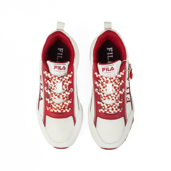 Kixpress-Fila Clunky Sneaker 女 運動休閒鞋 經典厚底 老爹鞋 米白 紅 [5-J939Y-122], , large