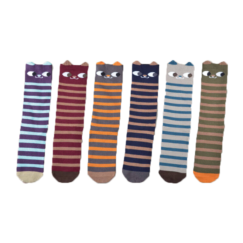 【現貨】MIT台灣製趣味萊卡止滑兒童長襪-嘿嘿貓 HP5023, , large