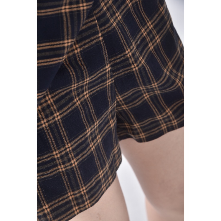 (S) hide and seek質感格紋藍色短裙二手衣, , large