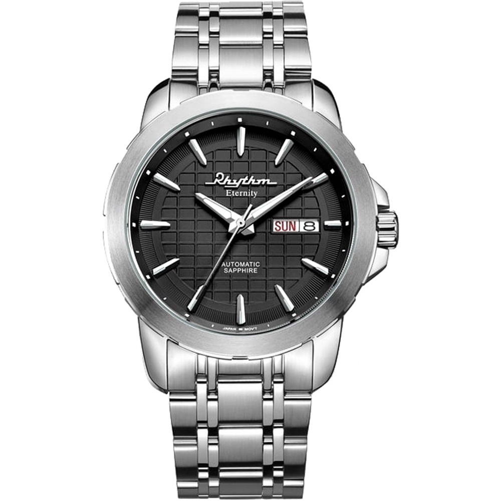 RHYTHM日本麗聲 Eternity 永恆系列日曆機械錶-黑/41mm A1301S02, , large