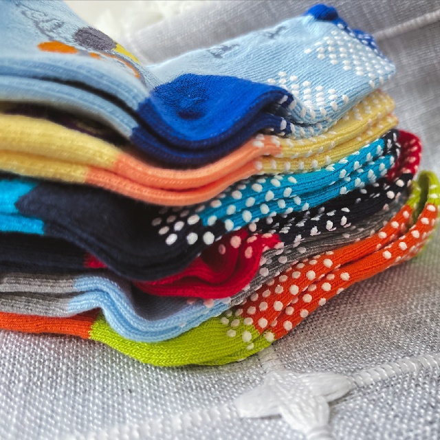 [Kaimei Cotton Industry] 10 pairs set, random and excellent, MIT made in Taiwan, pure cotton anti-slip children's socks (toddler version 1-3 years old) - running motorcycle 9-13cm, , large