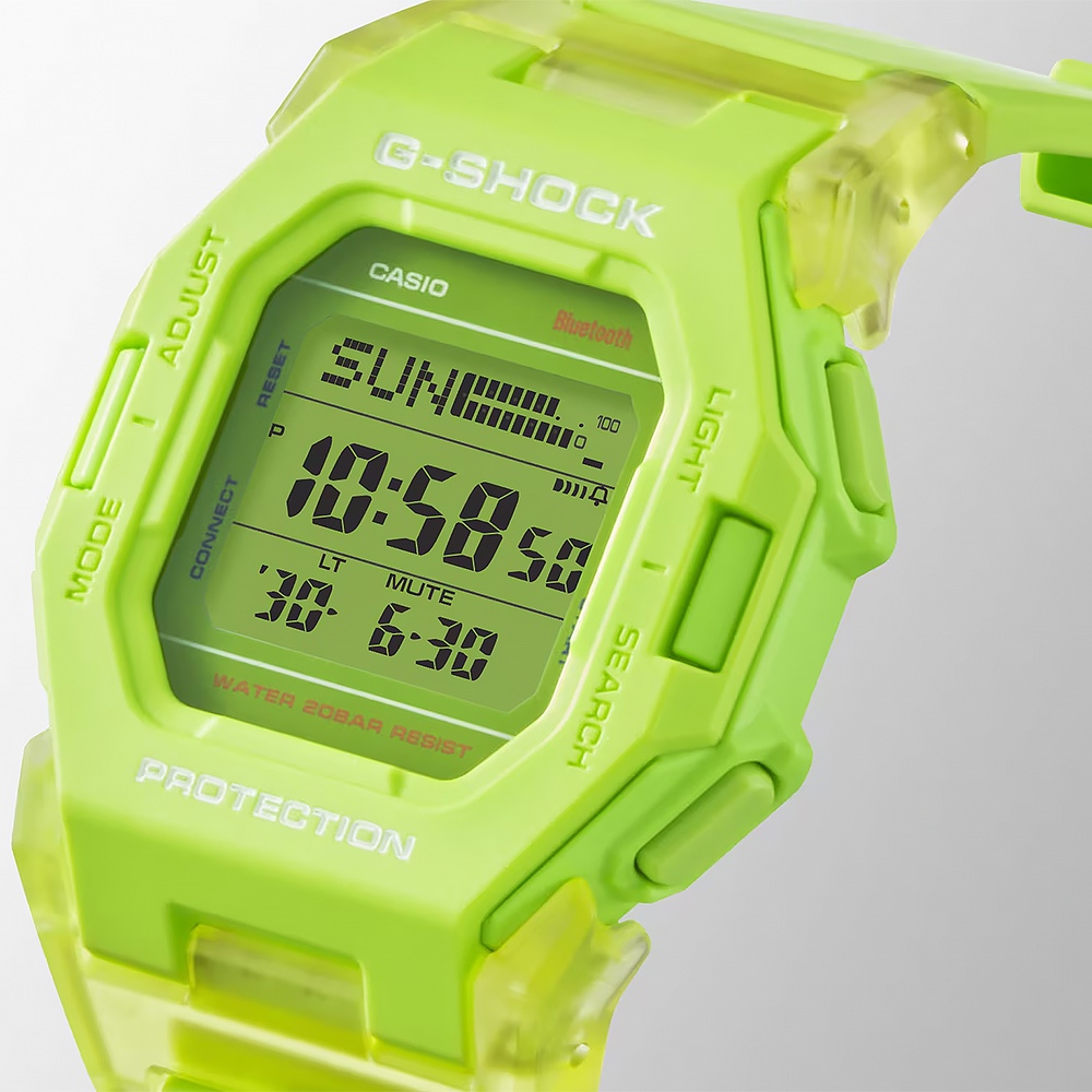 CASIO 卡西歐 G-SHOCK 纖薄時尚未來感藍牙運動電子錶 手錶-螢光黃 GD-B500S-3, , large