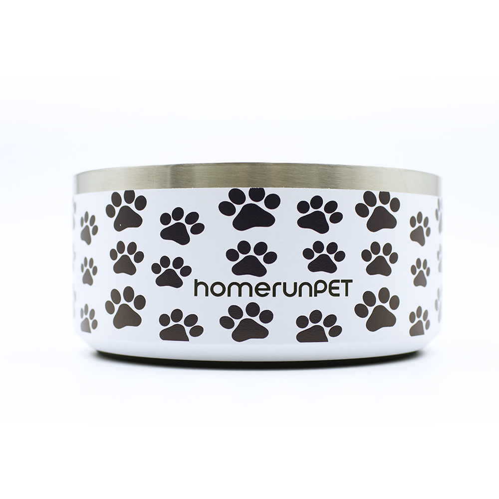 [樂維科技]霍曼 雙層不鏽鋼寵物碗 腳印, , large
