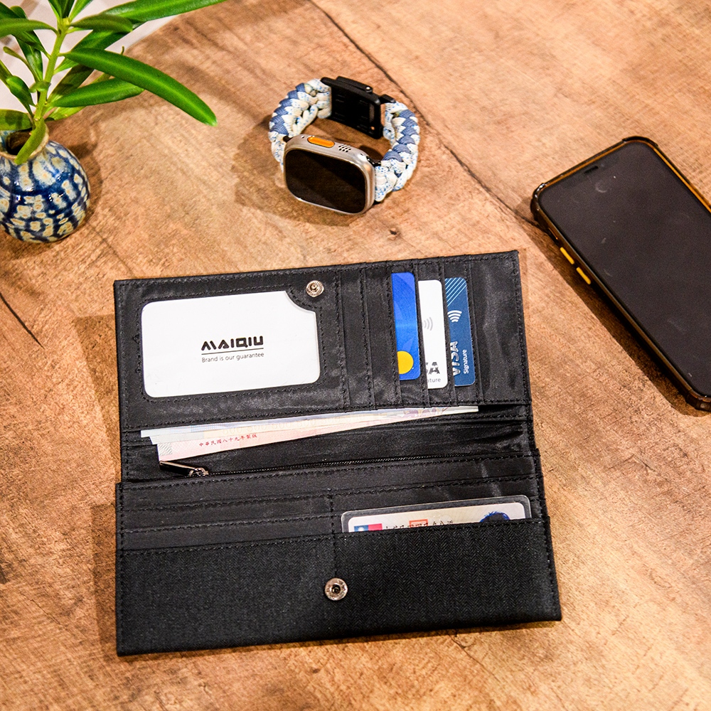 【MQ】Yamagata 細人字紋 長夾 學生錢包 日系 質感, , large