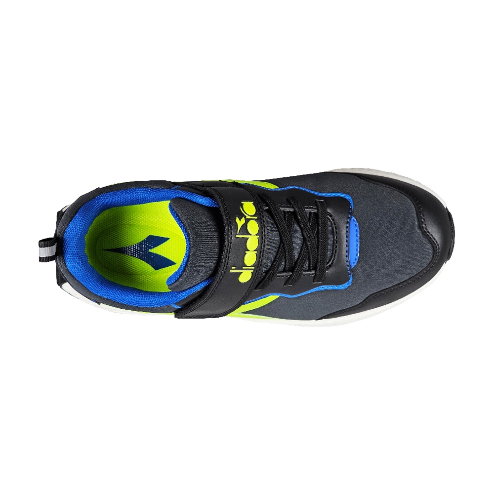 DIADORA迪亞多那 大童時尚運動鞋 童運動鞋 童鞋 寬楦 透氣 保護後跟 吸震 減壓 健康鞋墊 緩震 黑綠 灰紫, , large