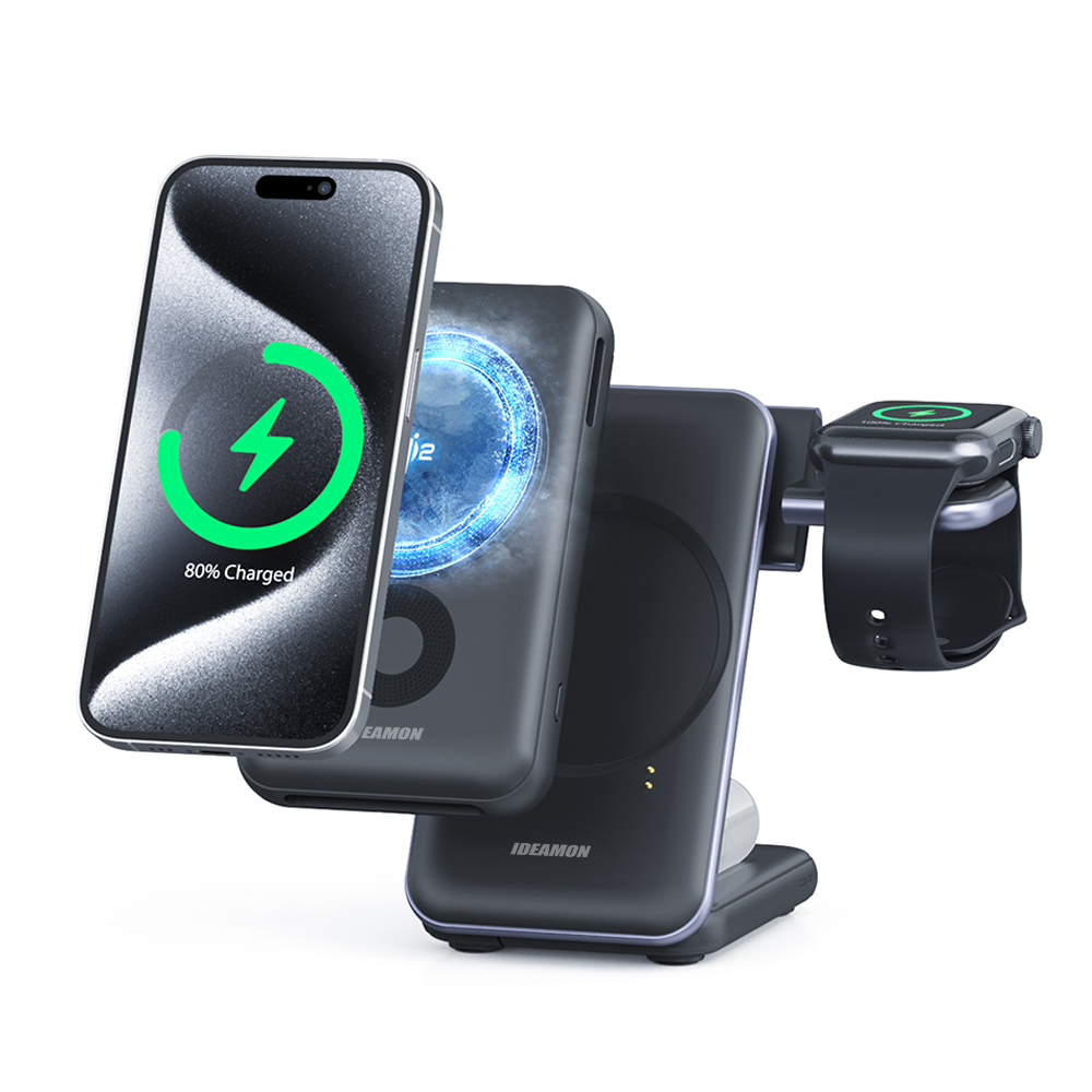 【怪獸選物】IDEAMON MagCold凍能充3in1無線磁吸行動充電座・Wh可上飛機 Qi2快充 行動電源 10000mAh, , large