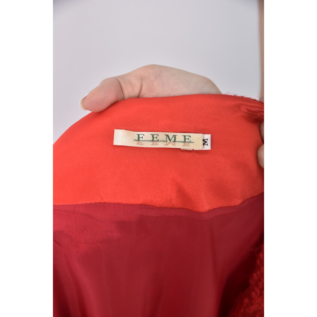 (M) eeme排扣紅色綁帶洋裝二手衣, , large