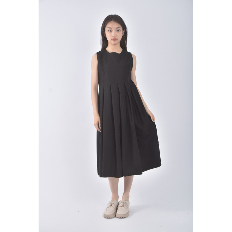 (S) mann daisy質感無袖黑色洋裝二手衣, , large