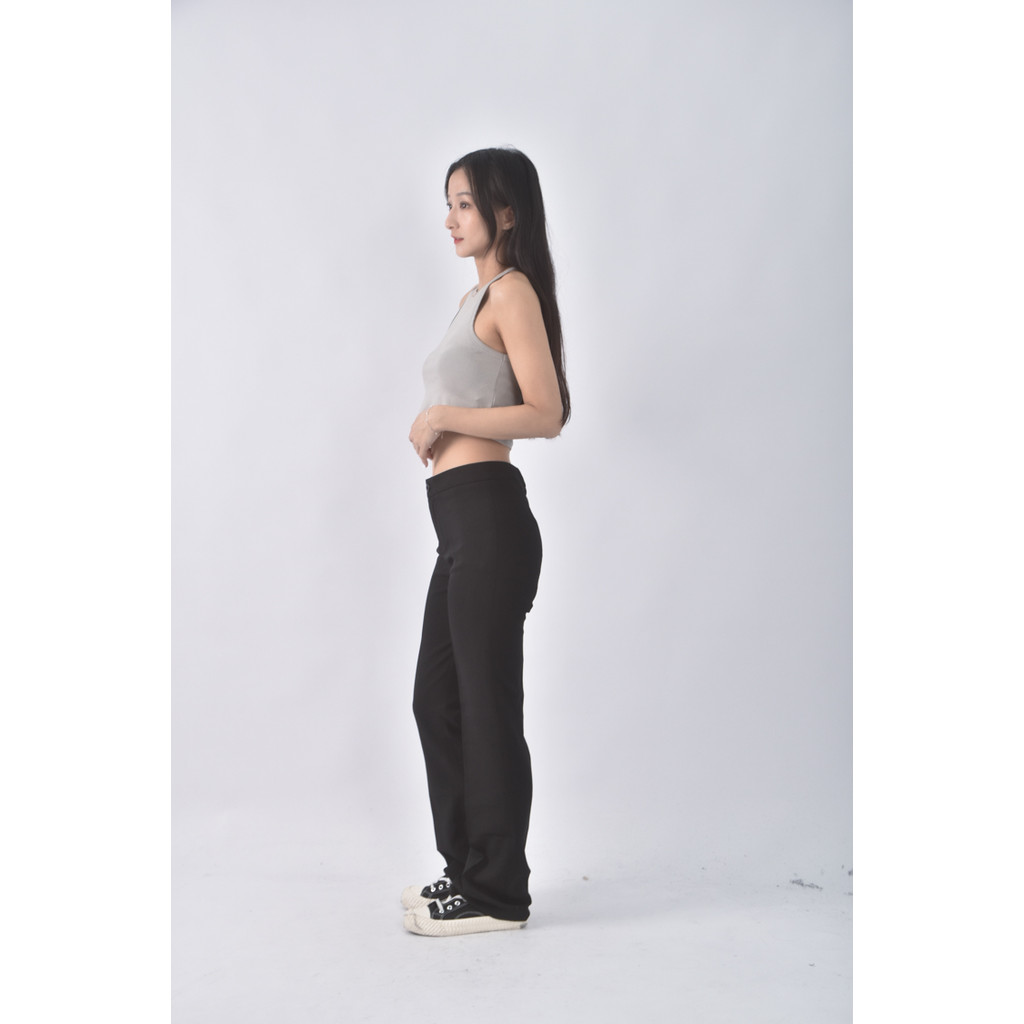 (M) 西裝直筒黑色長褲二手衣, , large