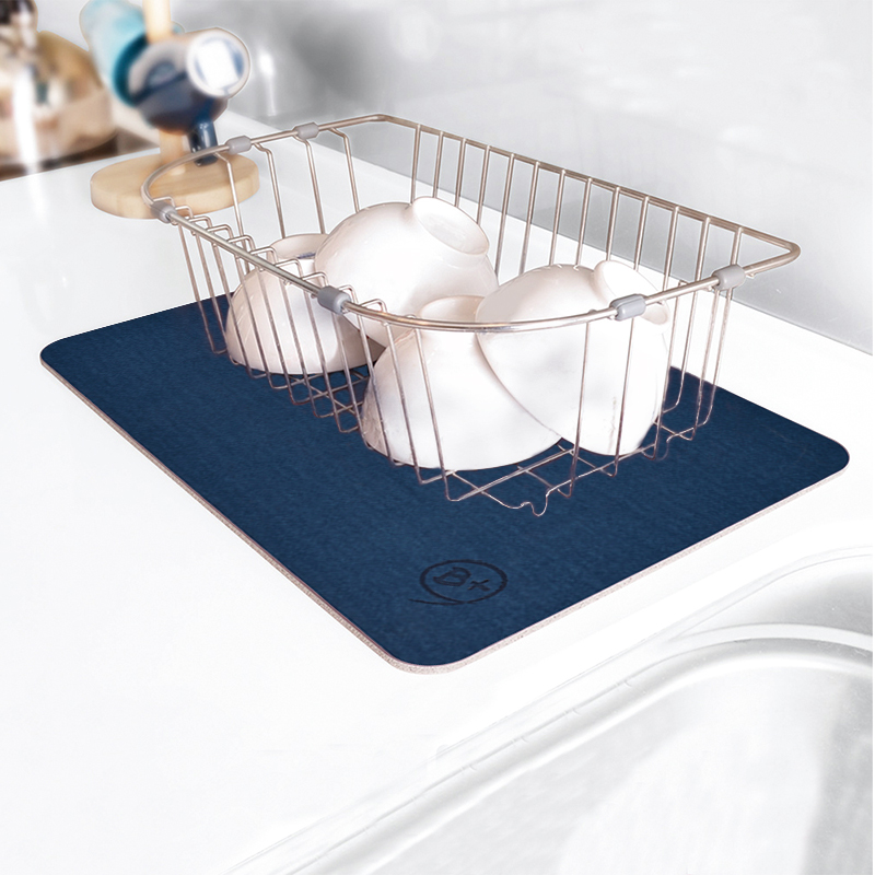 【怪獸】B+ 30秒瞬吸 軟式珪藻土吸水-流理台瀝水墊(45x30cm)-海洋藍, , large