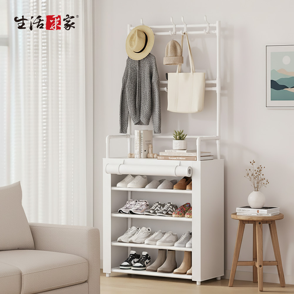SHCJ 落地型一體組合衣帽鞋架 含布套【四款可選】玄關鞋架 組合鞋櫃 掛勾鞋架