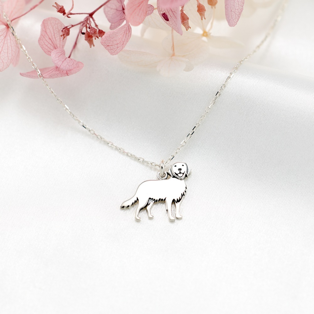 【Angel & Me】黃金獵犬 小狗 s925 純銀項鍊 寵物紀念 聖誕禮物, , large