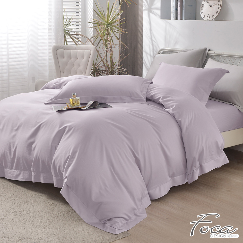 【FOCA】Purple taro bud | Tea Time 60-count Tencel Cotton Dual-purpose Quilt and Bed Sheet Set - Double, , large