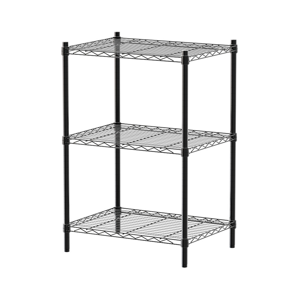 【Y HOUSE】60x45x90cm Lightweight Three-layer Iron Rack Iron Rack Shelf - Painted Black, , large