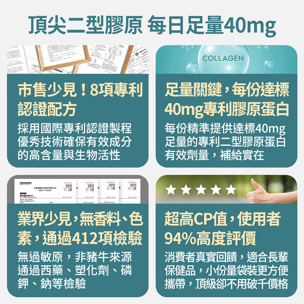 【FJ豐傑生醫】專利二型膠原蛋白-30顆/袋(健康維持ｘ鈣幫助維持骨骼健康), , large