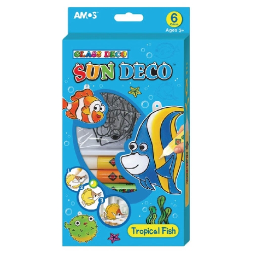 【AMOS 阿摩司】韓國原裝  6色 熱帶魚 主題 吊飾 玻璃彩繪 膠 / 組 SD10P6-T, , large