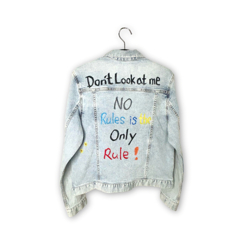 Light blue denim jacket with three-dimensional pocket design, , large