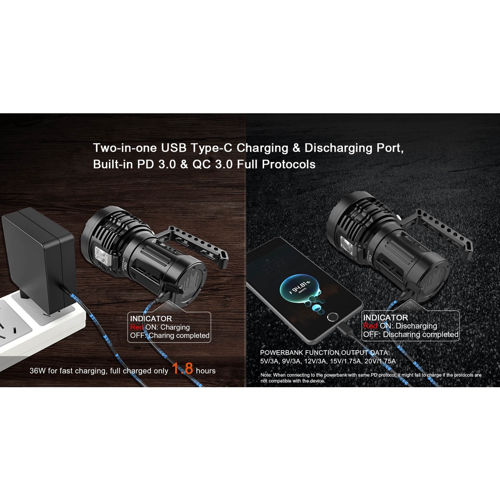 【電筒王】ACEBEAM X50 2.0 45000流明 871米 高強光搜索手電筒 USB-C 強光手電筒 快充, , large