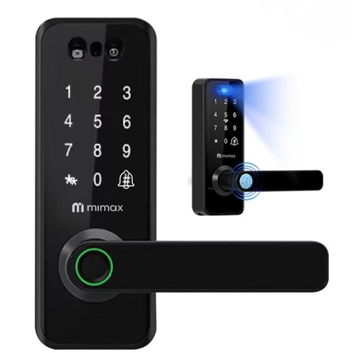 mimax Facial & Palm Vein Recognition Smart Door Lock &ndash; Room Use, No-Drill Installation, , large