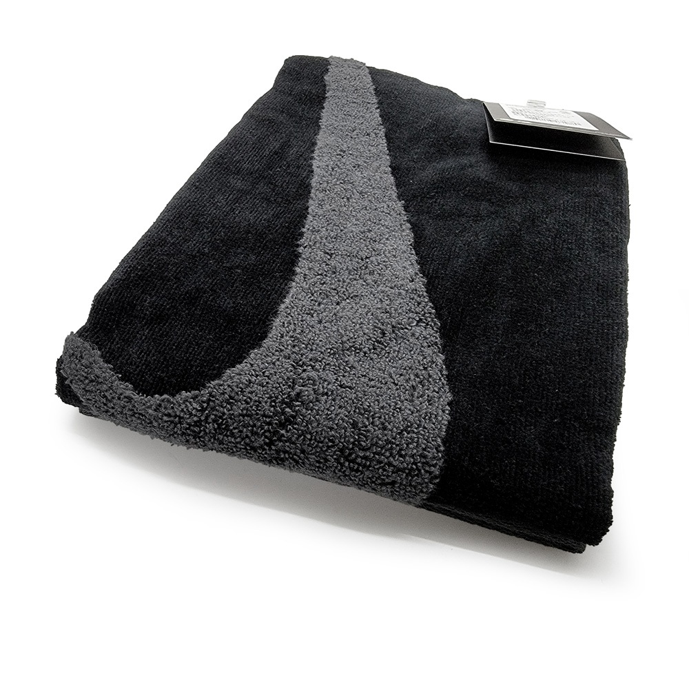 NIKE 運動毛巾 80x35cm 登山 居家 健身 訓練 慢跑 游泳 籃球 戶外 運動 純棉 吸水佳 柔軟 舒適 黑灰, , large