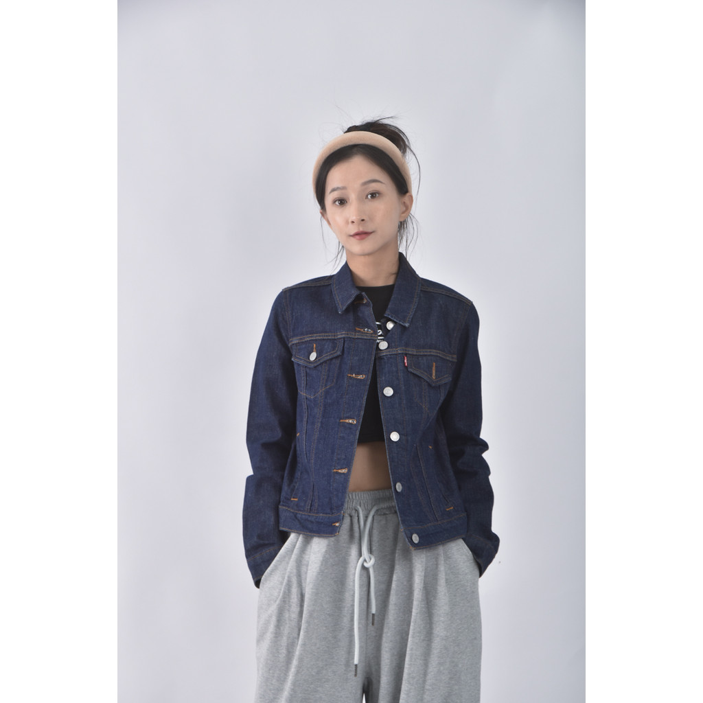 (S) levi丹寧牛仔素面藍色外套二手衣, , large