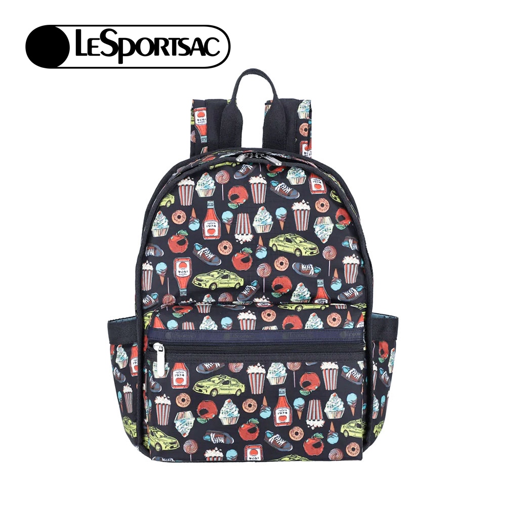 |快速出貨|Lesportsac Route Small Backpack 小型健行後背包/ 紐約風美食插畫, , large