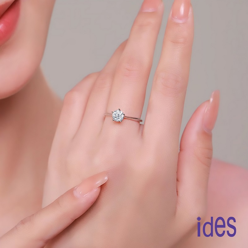 [ides愛蒂思]  生日禮物 買一送一 精選天然鑽石1克拉E/VS2頂級3EX車工鑽石戒指求婚結婚戒/簡約五爪, , large