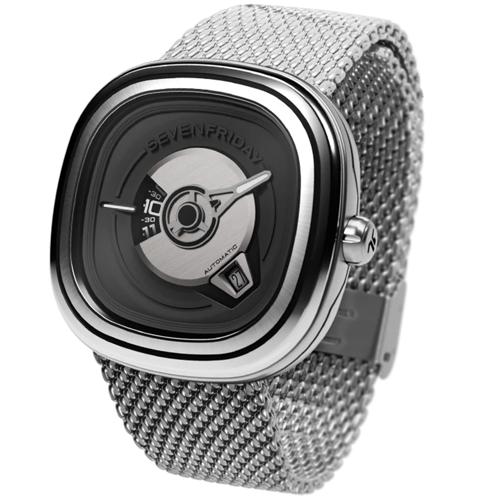 SEVENFRIDAY PE1/01M 極簡設計自動上鍊米蘭帶機械錶 送禮推薦-44.5X44mm, , large