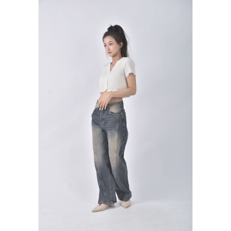 (S) 【安于晴Charlene私服】s bin jeans高腰丹寧牛仔質感藍色長褲二手衣, , large