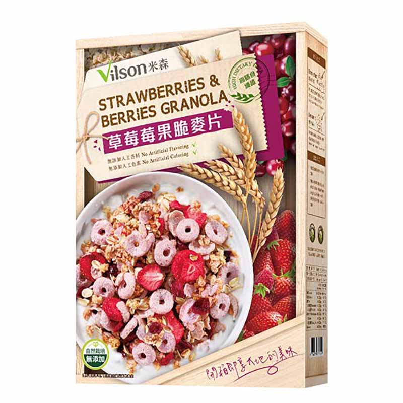 【米森 vilson】草莓莓果脆麥片 (350g/盒), , large