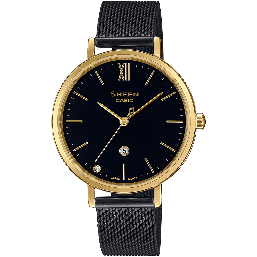 CASIO 卡西歐 SHEEN 優雅米蘭帶石英女錶 SHE-4539BGM-1A