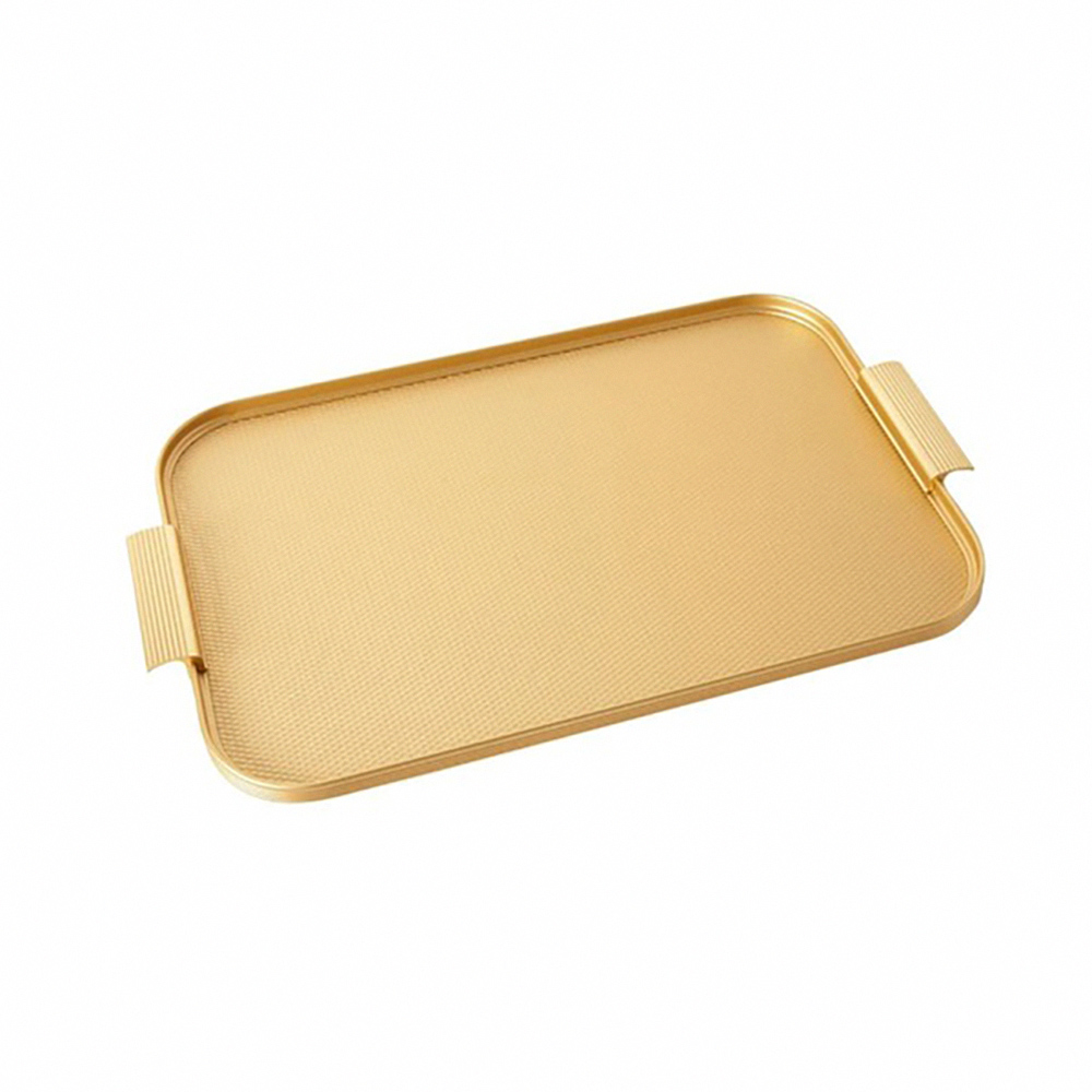 Kaymet - Rectangular Tray in Diamond Gold - 40x28cm, , large